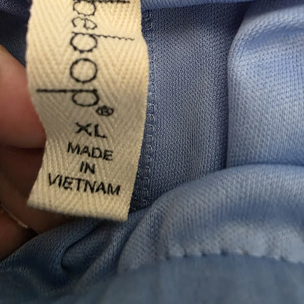 BeBop Blue White Striped Tube Top Romper XL  Elastic Waist, Pockets, 2.5" Inseam - Picture 6 of 6